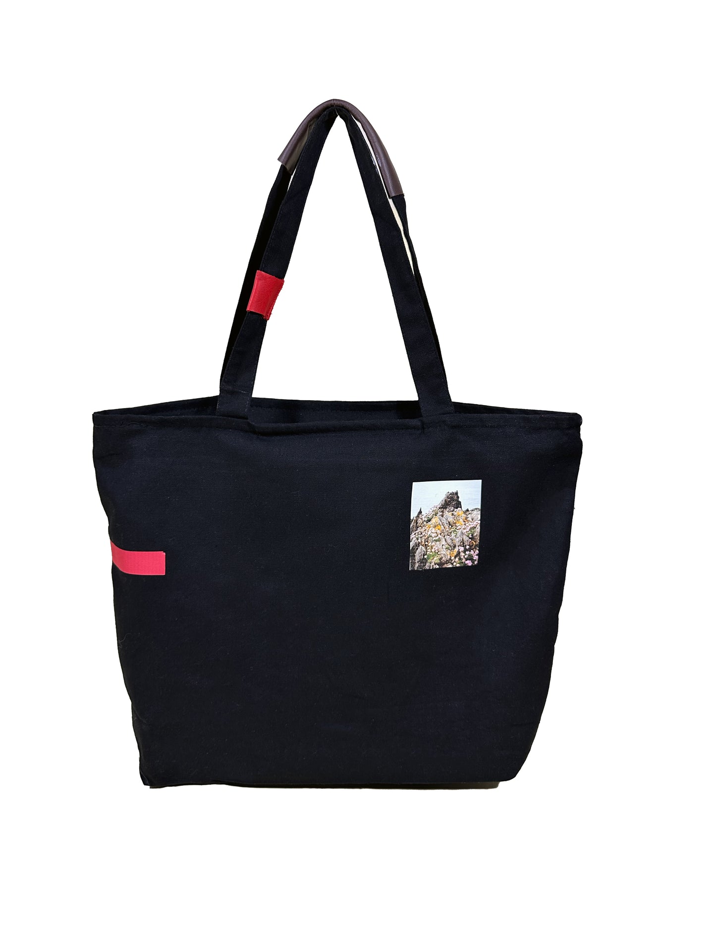 Black Leather Patch Tote